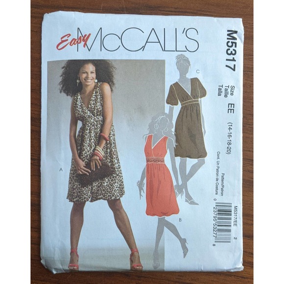 UNCUT McCall's Easy Pattern 5317 Dress Size 14-20 - Picture 1 of 2